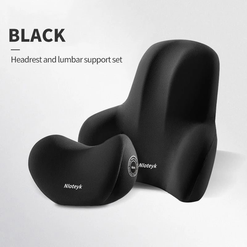 Memory Foam Car Neck and Lumbar Cushion Set