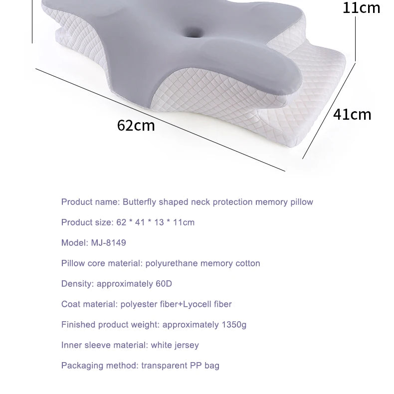 Orthopedic Memory Foam Butterfly Shaped Pillows