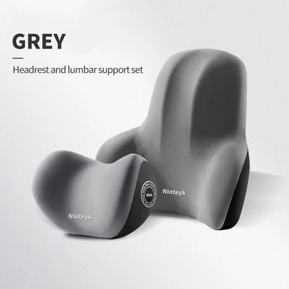 Memory Foam Car Neck and Lumbar Cushion Set